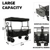 480Lbs Collapsible Wagon with Canopy,Wagon Stroller with 7" All-Terrain Wheels, Lightweight Foldable Wagon, Large Capacity - 2 of 4