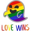 Adult Design By Humans Happy Ghost Love Wins Pride By Tank Top - 2 of 2