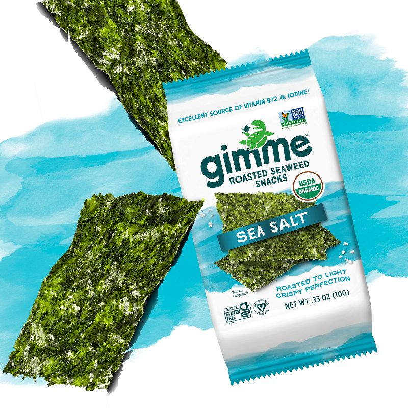 GimMe Organic Roasted Seaweed Snack Sea Salt .35oz, 3 of 11