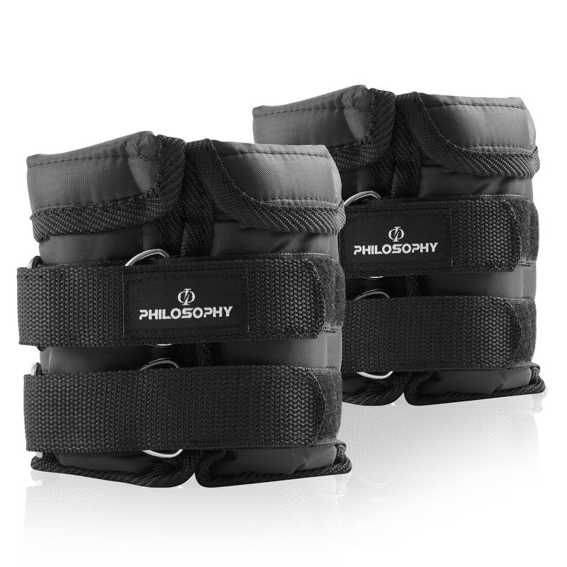 Philosophy Gym Adjustable Ankle Wrist Weights Pair, Arm Leg Weight Straps Set with Removable Weights, 2 of 6