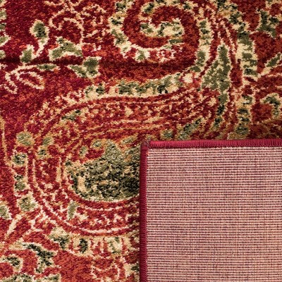 Lyndhurst Red and Multicolor Synthetic Rectangular Area Rug