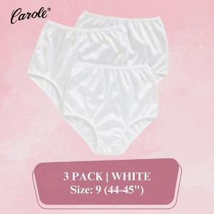 Carole Women's 100% Nylon Classic Full Cut Fit High Rise Panties -3 Pack - 1 of 4