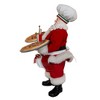 Kurt Adler 11-Inch Fabriché Chef Santa Holding Two Trays of Pizza - 4 of 4