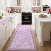 Floral Bow Rugs , Rug for Living Room with Soft Low Pile, Blue Washable Area Rug for Nursery Kids Dorm Playroom - 2 of 4