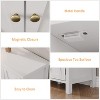 Coucheta Farmhouse Shoe Cabinet - 43" Long Barn Door Storage with Adjustable Shelves, White - 3 of 4