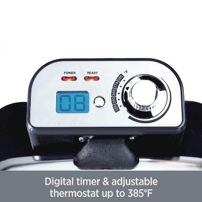 Stainless Steel Electric Deep Fryer with Digital Timer and Oil Filtration System