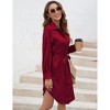 Womens Shirt Dress Long Sleeve Button Down Belted Dresses for Women - 4 of 4