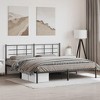 vidaXL Elegant King Metal Bed Frame-Black Powder-Coated Steel-Modern Bedroom Furniture - image 4 of 4