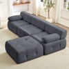 Mjkone L-Shaped Velvet 3-Seater Modular Sectional Sofa With Ottoman, Convertible Sofa Couches with Rivet Trim - 4 of 4