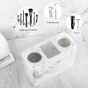 LunaLulinlk Electric Toothbrush Holder, 3 Slots Large Marble Toothbrush Toothpaste Stand, Resin Storage Ink White - 4 of 4