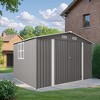 10 x 8 FT Outdoor Storage Shed,Lockable Door and Air Vent, Clear Window Garden Tool Shed for Bicycles,Backyards, Patios, Lawns,Gray - 2 of 4