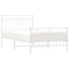 vidaXL Twin Metal Bed Frames with Headboard, Under Bed Storage, Noise Free, White, No Mattress - 2 of 4