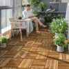 VEVOR Interlocking Deck Tiles Solid Wood, 10 Pack,12"x12" Waterproof Camphor Pine Wood Flooring All Weather Use, Patio Floor Decking Covering Tiles - 2 of 4