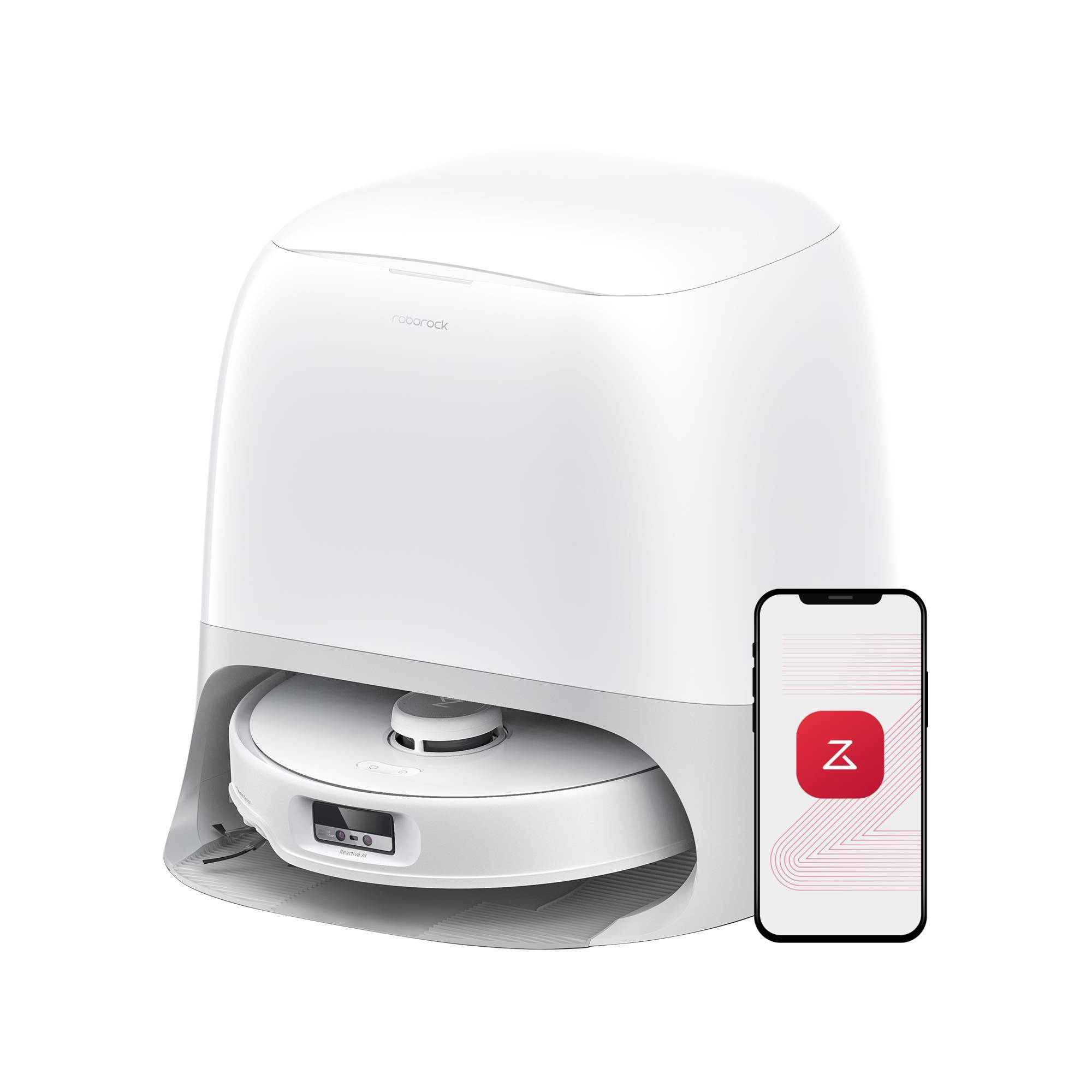 Roborock Qrevo Curv Robotic Vacuum and Mop 6.5" Path White: Multi-Surface, Electric, Tangle-Free, Automatic Height Adjustment, 2.5L Capacity