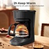 Kismile 5-Cup Compact Drip Coffee Maker Featuring Reusable Filter, Easy Operation, Convenient Auto Pause & Serve, Black Finish, with Glass Carafe - 4 of 4