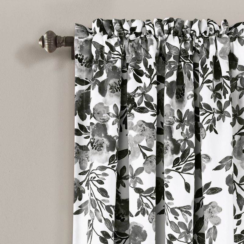 2pk 52&#34;x84&#34; Light Filtering Tanisha Curtain Panels Black - Lush D&#233;cor, 3 of 7