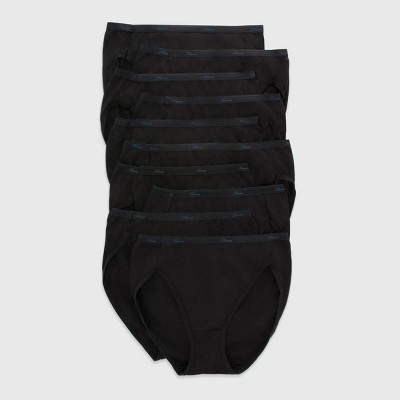 Hanes Women's 10pk Cool comfort Cotton Stretch Bikini Underwear -  Black/Gray/White 9