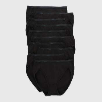 Hanes Women's 10pk Cool comfort Cotton Stretch Bikini Underwear -  Black/Gray/White 5