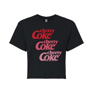Women's - Coca-Cola - Cherry Coke Ombre Logo Cropped Graphic T-Shirt - 1 of 4