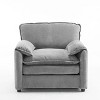 PAGED Comfy Accent Chair Modern Bean Bag Chair with Armrests and High-density Foam Filling, Chenille Reading Chair for Living Room, Bedroom - 3 of 4