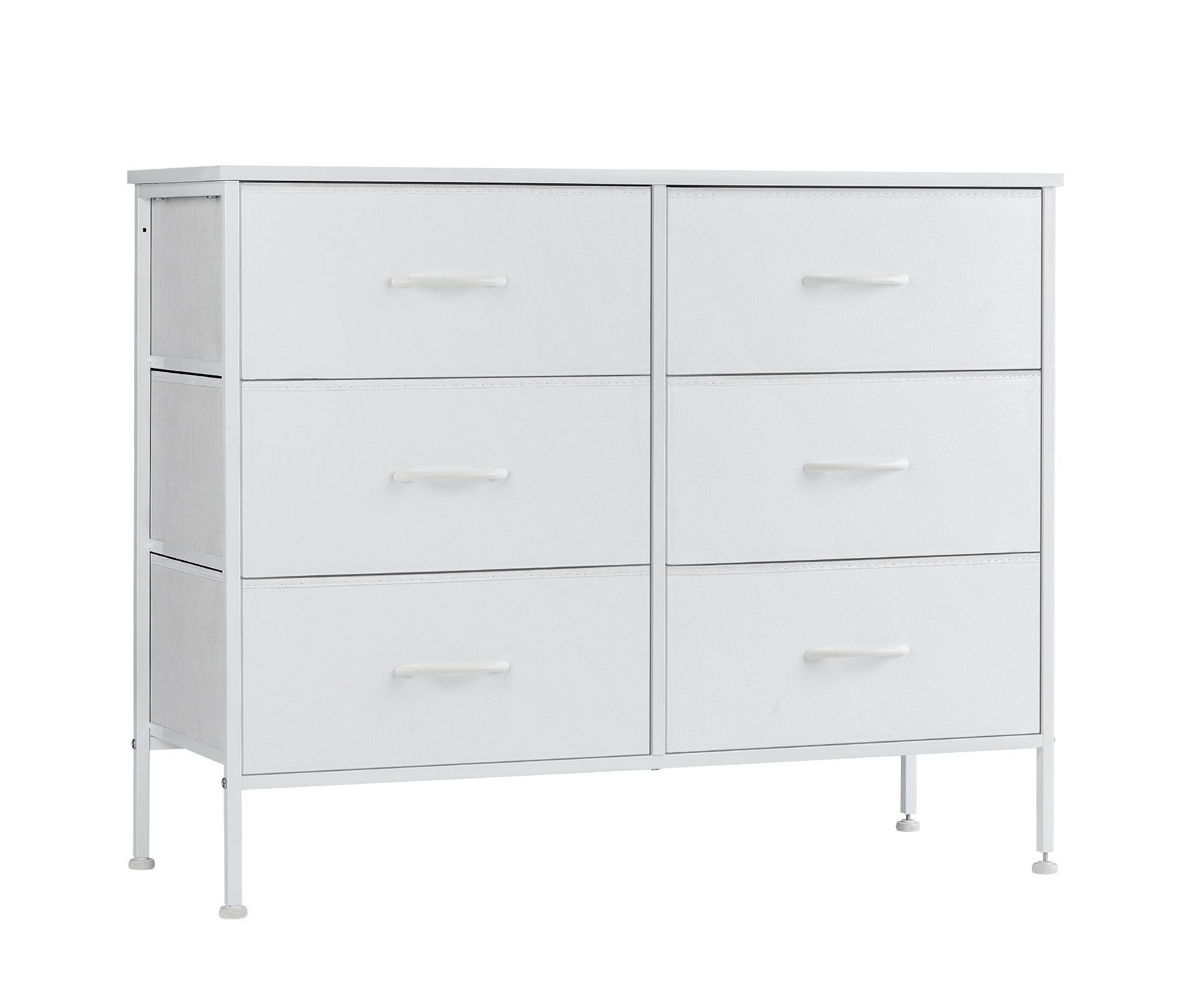JIONJOY 6 Drawer Dresser for Bedroom, Fabric Storage Chest of Drawers with Metal Frame for Living Room, Closet, Entryway