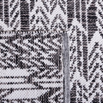 Coastal Charm Black/Ivory Flat Woven Wool-Cotton Blend Area Rug