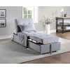 TiramisuBest Modern Lift Top Storage Bench with Pull-out Bed 1pc Dark Blue Velvet Tufted Solid Wood Furniture--Dark Blue - 2 of 4