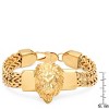 Steeltime Men's stainless steel lion head box chain bracelet. Color Options: Silver, Gold - 3 of 4
