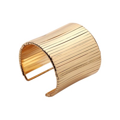 Women's Ribbed Statement Bracelet - California Gold