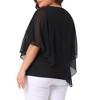 Agnes Orinda Women's Plus Size V Neck Short Sleeve Flowy Double Layered Irregular Chiffon Blouses - image 4 of 4