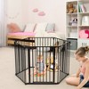 Costway 6 Panel Baby Safe Metal Gate Play Yard Barrier Pet Fence Adjustable - 2 of 4