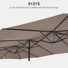 15FT Extra Large Rectangular Patio Umbrella, Outdoor Double Sided Rectangular Market Umbrella With Stand, With Base, Heavy Duty Cantilever Design - 3 of 4