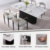 Modern 5-Piece Faux Marble Dining Table with Boucle Chairs in Gray Dining Room Set for Kitchen - Morden Fort - 3 of 4