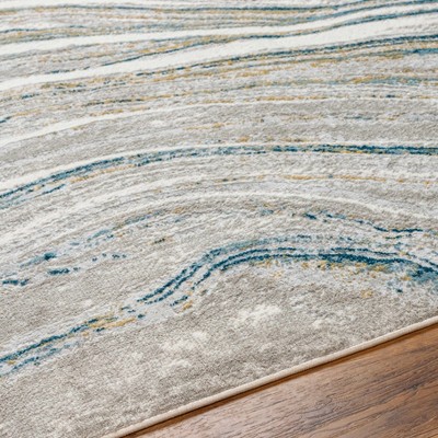 Hauteloom Gregg Silver Gray Marble Area Rug