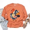 Plaid Turkey Patchwork Print - Women's Garment Dyed Long Sleeve Graphic T-Shirt - 2 of 4