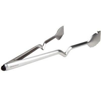 Dreamfarm BBQ Clongs Sit Up Click Lock Tongs, 15-Inch, Stainless Steel