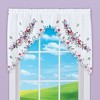 Collections Etc Embroidered Butterfly Garden Scalloped Edge Café Kitchen Curtains - 2 of 3