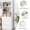 Bookcase with Drawers 70.27 Inches Tall Bookshelf Farmhouse Bookcases - 4 of 4