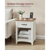 VASAGLE Farmhouse 2 Nightstands with Charging Station, Side Tables with Storage Rustic White and Honey Brown - image 4 of 4