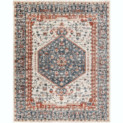 Mark & Day Ladora 7'10"x10' Rectangle Woven Indoor Area Rugs Dark Blue: Stain-Resistant, Pet Friendly, Traditional Style