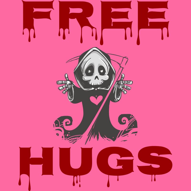 Women's Design By Humans Free Hugs Evil Scary Grim Reaper Halloween Gift By pipetro Racerback Tank Top, 2 of 4