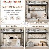Loft Bed Twin Size, with Arched Guardrail and Safety Ladder, Space-Saving Design, No Box Spring Needed - 4 of 4