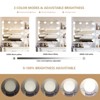 Makeup Vanity Set with Power Outlet, Nightstand, Storage Stool & 3 Lighting Color Adjustable, White - 4 of 4