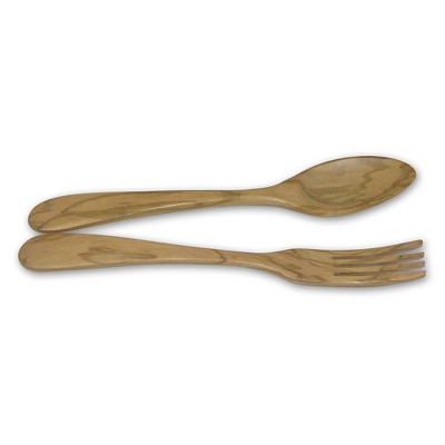 Berard Contour 12-Inch Olive Wood Salad Servers, 2 Piece Set