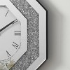 20'' Wall Clock,Octagonal Mirrored Wall Clock With Artificial Gemstone Inlay,Roman Numeral Wall Clock,Wall Clocks For Living Room-Cuddlewood - 3 of 4
