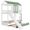 NicBex Twin Over Twin Bunk Bed with Guardrail and Convertible Slide,Loft Bed with Ladder and Trundle,Noise Reduced Bunk Beds for Bedroom - 2 of 4
