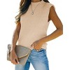Clearlove Women's Mock Neck Knit Sweater Vest Sleeveless Casual Trendy Summer Ribbed Pullover Tank Tops - 3 of 4