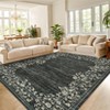Modern Machine Washable Area Rugs Floral Printed Floor Carpet Non Slip Backing Stain Resistant Indoor Soft Mat - 4 of 4