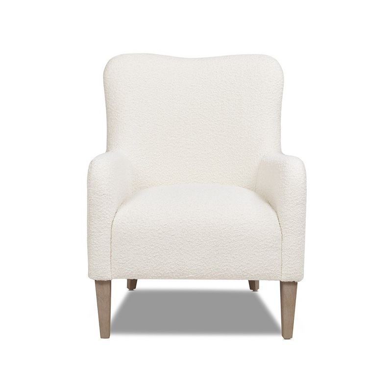 Nimbus 27.5" Curved Accent Chair, Ivory White Boucle, 1 of 10