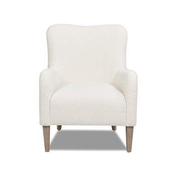 Nimbus 27.5" Curved Accent Chair, Ivory White Boucle